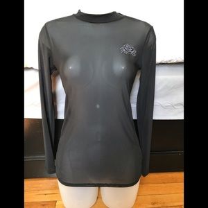 Vintage 80s Jet Black Mesh Top